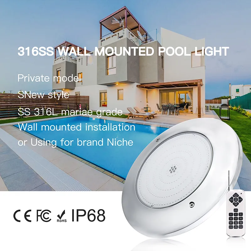 260MM New Pool Light 316SS RGB IP68 Resin Filled LED Underwater Light