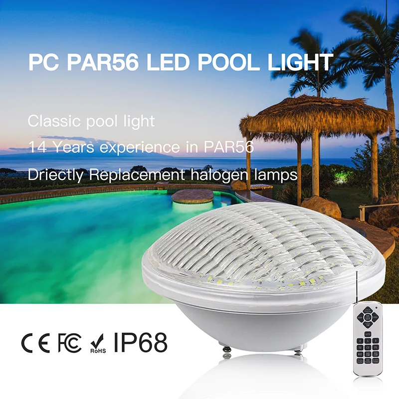 Pool lights SMD2835 PC RGB Color IP68 Waterproof Led Underwater Light