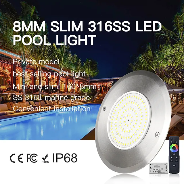 8mm 10W DC12V Slim led pool lights